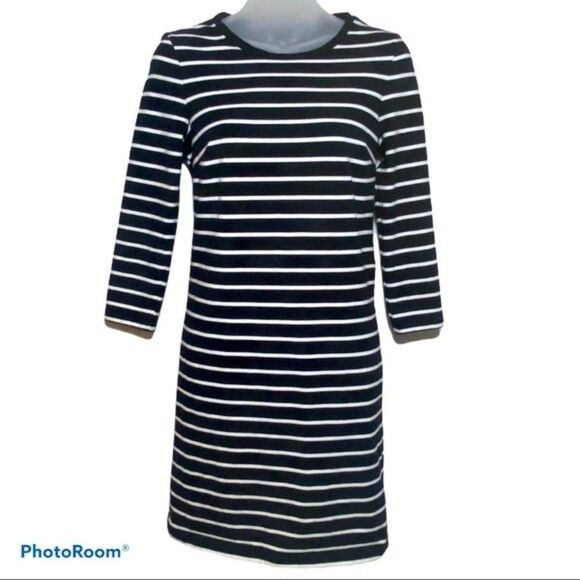 Old Navy Black & White Stripe Fitted Dress Size Small - Picture 1 of 4